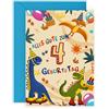 Central 23 Geburtstagskarte zum 4. Geburtstag für Jungen - Dinosaurier-Geburtstagskarte für Kinder - 4 Jahre alt - Alles Gute zum Geburtstag - Grußkarten für Sohn, Enkel, Bruder - wird mit Aufklebern geliefert