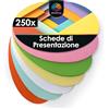 OfficeTree 250x Cartoncini per Moderazione 19x11 cm - 6 Colori - 150 g - Ovale - Perfetto per Presentazioni, Workshop e Brainstorming - Cartoncini Colorati Piccoli - Flash Cards Vuote