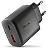 NGS ERA 45W Caricabatterie da muro nero - GAN 45 W, USB-C PD e PPS + USB-A Ricarica Rapida 3.0, Doppia Porta, Ricarica Rapida, Compatto, Smartphone, Tablet e Laptop