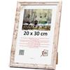 3-B MORI Cornice portafoto - Bianco vintage (rustico con venature del legno visibili) - 20 x 30 cm - Cornice in legno - Cornice per foto, cornice verticale con vetro acrilico