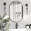 NEUWEABY Specchio da bagno ovale, 61x91 cm Specchio da parete ovale, Nero Specchi ovali per mobili lavabo, specchio da parete a capsula, moderno specchio ovale in alluminio