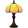 Tokira 8 Pollici Lampada da Tavolo Stile Tiffany, Luce Notturna in Vetro Colorato Stile Europeo, Lampade da Scrivania Gialle Sul Comodino per Soggiorno, Lampadina a LED Base in Ferro