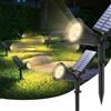 T-SUN Faretti Solari da Esterno 2 Pezzi, 4000K Faretti Solari a LED da Esterno 2 Modalità di Luminosità, Lampioncini Solare da Giardino IP65 Impermeabile per Cortile, Patio, Vialetto, Alberi, Piscina