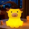 OkiyiD Highland Cow LED Luce Notturna per Bambini, Regalo di Mucca per Ragazzi e Ragazze Decorazione per Camera da Letto, Luce Notturna Ricaricabile Dimmerabile Touch, Carino Animale in Silicone