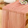 Baosind Runner da Tavolo Rosso Rosa in Stile Boho, 280 x 80 CM Runner da Tavolo in Garza, Adatto per Matrimoni, Compleanni, Natale, Tavole di Capodanno e Decorazioni ad Arco