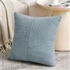 FDTERN Federe Cuscini Azzurro Pallido 50x50 per Divano in Velluto a Coste Moderno Morbido Motivo a Croce Decorativa Copricuscini con Cerniera Invisibile per Divano Camera da Letto