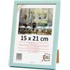3-B Cornice portafoto LUND - verde menta - 15 x 21 cm (A5) - Cornice in legno, cornice per foto con vetro acrilico
