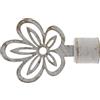 GIRASOLE HOME® Terminale Fiore per Asta da Tenda dal Diametro di 18-20 mm 2 Pezzi in Ferro (Bianco e Oro)