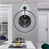 GERHWASH Orologio da Parete Moderno, 60 cm, Quadrante Grande in Vetro, Design Moderno Minimalista in Metallo Nero, Ideale per Camera da Letto, Soggiorno, Ufficio, Cucina e Scuola