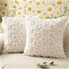 Huahuanghui 2 federe per cuscino decorativo con motivo a margherita, 45 x 45 cm, in morbido peluche, con fiori, per divano, soggiorno, giardino, camera da letto e per esterni