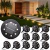 NIBSHOOM 12 Pezzi Luci Solari da Giardino, IP68 Impermeabili Faretti Solari a Led da Esterno, 8 LED Lampade a Lunga Durata, Luci Esterno per Giardino, Terrazze (Bianca Calda)