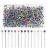 Zxglxinyao 1000 spilli con testa corta, 4 x 38 mm, colorati decorativi, accessori da cucito, spilli con testa, aghi per fai da te da te, per cucito, gioielli, componenti decorativi
