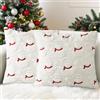 Lonya 2 Pezzi Cuscini Natalizi per Divano 45x45cm Lana Corta Velluto Copri Morbido Decorativo 3D Ricamo Camera da Letto Federe Pupazzo di neve-Bianco-F