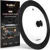 Walfos Coperchio Universale per Pentole - Vetro Temperato con Bordo in Silicone Resistente al Calore, Adatto a Pentole da 16 cm, 18 cm, 20 cm di Diametro