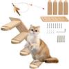 Zuxbolf Scala da Parete per Gatto per arrampicata,Scaletta per Gatto con Corda di Luta,4 Scale e Gradini da Parete per Gatti,Montata a Muro per Arrampicata, Giocare, Rilassarsi