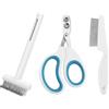 AYYQ Set di 3 forbici per unghie per gatti, strumenti per la pulizia di bellezza, include tagliaunghie per gatti, pettine aperto e pettine antipulci, comodo da tenere, molto sicuro e facile da usare
