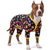 LovinPet Dog Post Surgery Large Dogs - Pigiama per cani di taglia grande, calmante e anti leccare, tessuto leggero, stampa vintage Happy 2 trapuntata multi stampa, pigiama per cani di taglia grande,