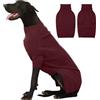 IECOii Maglione di Natale per cani di taglia grande come maschi, collo alto, facile da mettere e togliere, maglione per cani di taglia 4XL, maglione per cani dobermann (rosso vino, taglia XXXXL)