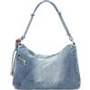 Desigual borsa a tracolla Half Logo Leiria 2.0 Shoulder Bag Denim Raw blu