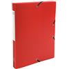 Exacompta - Rif. 59685E - 8 scatole portaprogetti con elastici Opak - in polipropilene - dorso 2,5cm - dimensioni 25X33cm - per formato A4 - colore rosso - consegnati montati