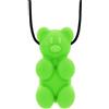 ATC Handels GmbH ARK - Collana da masticare con orsacchiotto gommoso, senza sostanze nocive, in 3 gradi di durezza, supporto sensoriale per bambini e adulti, cordoncino regolabile (medio, verde)