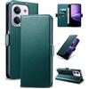 Yunubeyii Cover Libro per Xiaomi Redmi 15C/Poco C85 - [Blocco RFID] Luxury PU Leather Portafoglio Card Holder Magnetic Phone Custodia con Kickstand, Cover Protettiva Antiurto, Verde