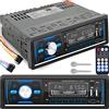 Retoo Autoradio Bluetooth, Autoradio 1 DIN e telecomando, 1 lettore MP3 DIN con 2 USB per musica e ricarica, colori RGB, sintonizzatore radio FM e antenna con MP3, AUX, RDS, SD, MicroSD