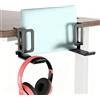 xyuayamz 2 Pezzi Supporti da Scrivania per Laptop Stand, Organizzatore Laterale in Metallo Senza Trapano, Nero Ripiano Regolabile per Computer Portatili, Ldeale per Risparmiare Spazio in Uffici e Abitazioni