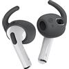 elago 4 Paia di Ganci di Ricambio EarHooks per AirPods 3 | Antiscivolo Ergonomico, 2 Piccole e 2 Grandi Dimensioni [4 Paia] (Grigio Scuro)