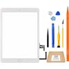 JPUNG Touchscreen Digitizer Per iPad 5 2017 (Bianco) 9.7 Pollici, Per A1822 A1823 Schermo tattile Frontale,con Home Buttone,include Strumenti di Riparazione