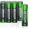 BEVIGOR 8 Batterie Ricaricabili AA 2800mAh 1.2V, Batterie NiMH AA Ad Alta Capacità, Precariate