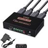Kmuqshy Splitter HDMI 1 in 4 Out 4K, Duplicatore HDMI per 4 Monitori, Sdoppiatore Multi HDMI per PC, Laptop, PS4/PS5, Xbox, Proiettore, HDTV, Modalità Specchio, Senza Estensione, Supporta 3D, HDR, Audio DTS
