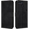 Bravoday Cover per Huawei Honor 9 Lite/Huawei P Smart/Huawei Enjoy 7S, Flip Custodia in Pelle PU Portafoglio Custodia per Huawei Honor 9 Lite/Huawei P Smart, con Slot per Schede, Nero