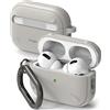 Ringke Onyx Compatibile con Cover AirPods 2a Generazione, Custodia Antiurto Robusta Strutturato TPU con Moschettone Portachiavi - Warm Gray Grigio