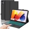 IVEOPPE Tastiera per XIAOMI REDMI Pad 2 Pro/Pad Pro 12.1 con Touchpad, Cover Keyboard Trackpad Italiano QWERTY con 7 Colori Illuminato, Senza fili Bluetooth Staccabile Custodia, Nero