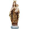 DRW Figura Madonna del Carmen Stile Legno Modello Marinai in Resina Dipinta a Mano 5x4x12 cm
