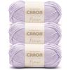 Caron Simply Me - Gomitolo di lana merino con glicine pallido, confezione da 3 pezzi, 100 g, 50% acrilico, 50% lana merino, #3 DK (leggero), 200 m, per maglia/uncinetto