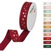 Halbach Seidenbänder 295-025-765-18 - Nastro natalizio in poliestere, 25 mm x 18 m, colore: Rosso scuro