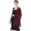 BEAUTELICATE Coprispalle Chiffon Donna Elegante Scialle Cardigan Kimono Lungo con Giromanica Trasparente Cover Up Estivo Mantelle per Abiti Sposa Damigella Matrimonio Festival (Cabernet)