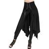 OhMill Gonna pirata vittoriana gonna medievale con lacci orlo irregolare gonne corsettea cortile vintage per le donne abiti retrò di Halloween, Nero , 3XL Grande taille