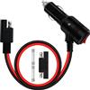 YINGAYOU SAE Accendisigari con Interruttore 14AWG 20A Cavo di Alimentazione per Accendisigari SAE 12V 24V con LED per Auto, Moto, Barche (1 m)