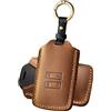 ATFIGII Portachiavi compatibile con Renault per Dacia Sandero Stepway Duster Clio Jogger Scenic Zoe per Kadjar per Captur - Portachiavi in pelle fatto a mano - Marrone A