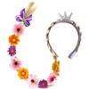 ZoneYan Cerchietti per Principessa con Treccia, ZoneYan Parrucca Lunghe Ragazze, Cosplay Treccia Bambina, Principessa Parrucca, Treccia con Capelli Lunghi Costume Cosplay (multicolore)