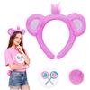 CIYIN Accessori Costume Orso per Donne, Cerchietto con Orecchie da Orso, Coda, Adesivo, Orso Fascia Vestito Cosplay, Bear Costume Accessori per Carnevale (Viola)