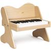 ZIPPY Tastiera Pianoforte per Bambini, 25 tasti digitale, volume regolabile, mini strumento educativo musicale, giocattolo in legno per ragazze e ragazzi. (Quercia)