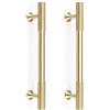 RZDEAL, 4 maniglie dorate per mobili in ottone massiccio spazzolato, centro foro 12,7 cm, moderne maniglie per ante di credenze da cucina, cassetti, mobiletti per bagno