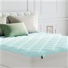 Novilla Coprimaterasso Matrimoniale Trapuntato di Tessuto 160x190cm, Topper Materasso Tocco Confort, con Imbottitura in Fibra, Delicati Sulla Pelle, 30cm Bordo Elastico, Lavabile