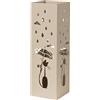 Baroni Home Portaombrelli Design Moderno Porta Ombrelli in Metallo Tortora con Gatto con 2 Gancini e Vaschetta Scolapioggia Rimovibile 15,5X15,5X49 cm