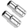 CoCud 2Pz Presa 6 Punti 1/4 Drive 1/4 Profonda Presa Impatto Superficiale | Cromata Cr-V, Standard Sae, per Chiavi Cricchetto Elettriche Coppia Riparazione Auto