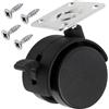 AERZETIX - Set di 4 ruote doppie per mobili Ø40 girevoli a 360° con freno + 18 viti per legno Ø4x16mm e piastra di fissaggio 38x38mm | capacità di carico 25 kg